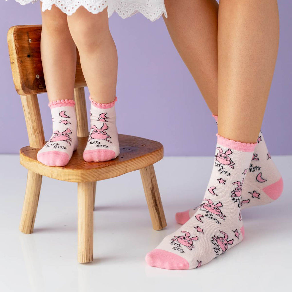 anne çocuk kombin çorap seti pembe tavşanlı 12-24 ay kadın