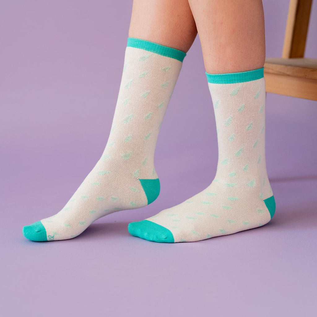 kurbağalı salyangozlu yeşil mavi anne çorap seti pamuklu 4