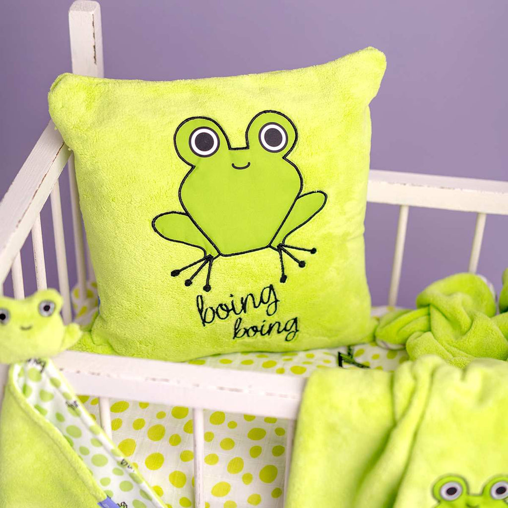 peluş yastık yeşil kurbağa kız erkek çocuk bebek hediye