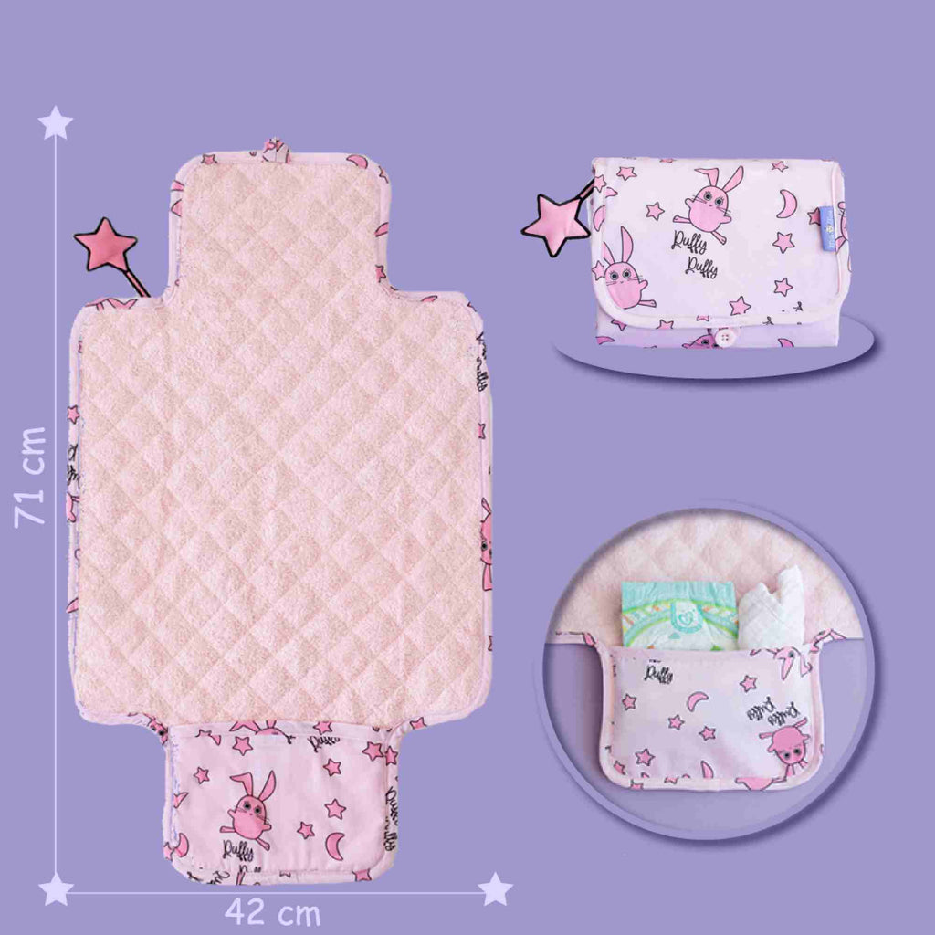 pembe alt açma örtüsü tavşanlı yenidoğan kız bebek