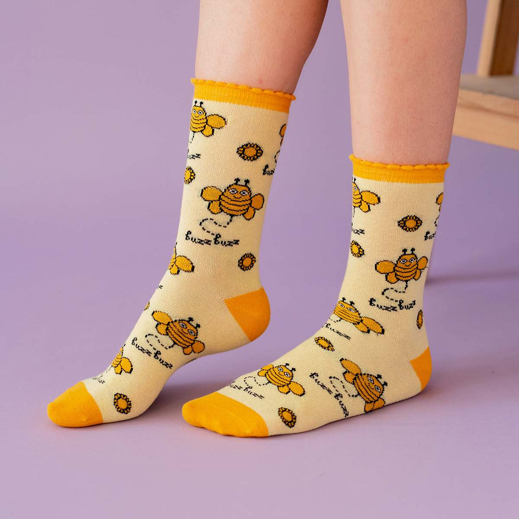 arılı tavşanlı pembe sarı anne çorap seti pamuklu 3