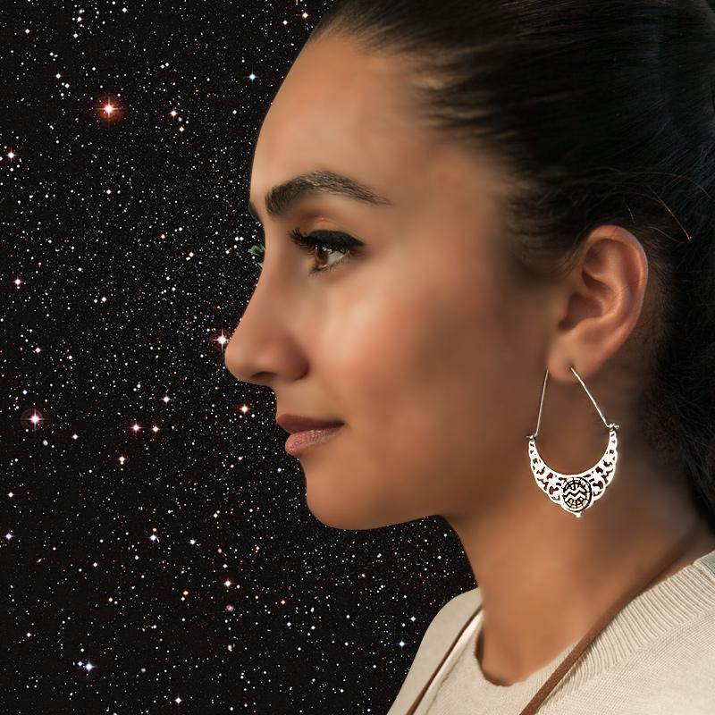 koç burcu gümüş küpe tasarım kadın 2